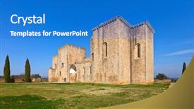  Presentation with santa - PPT layouts with catholic parish - mosteiro de santa maria de background and a teal colored foreground