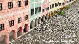  Presentation with bermuda triangle old map - Slides enhanced with catholic parish - old town houses detail background and a gray colored foreground