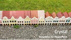  Presentation with old - Cool new PPT theme with catholic parish - old town houses backdrop and a  colored foreground