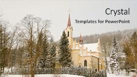  Presentation with spa - Theme consisting of catholic parish - rymanow zdroj - spa town background and a  colored foreground