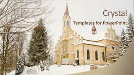  Presentation with spa - Colorful theme enhanced with catholic parish - rymanow zdroj - spa town backdrop and a  colored foreground