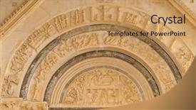  Presentation with croatia - Theme consisting of catholic parish - trogir croatia - cathedral background and a coral colored foreground