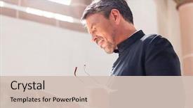  Presentation with reading bible - PPT theme having catholic priest reading bible background and a soft green colored foreground