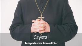  Presentation with rosary - Audience pleasing PPT layouts consisting of catholic-priest-s-hands-holding backdrop and a dark gray colored foreground