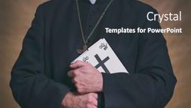  Presentation with holding hands - PPT layouts having catholic-priest-s-hands-holding background and a tawny brown colored foreground