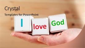  Presentation with god love - Cool new presentation theme with catholic schools - i love god text spelled backdrop and a coral colored foreground