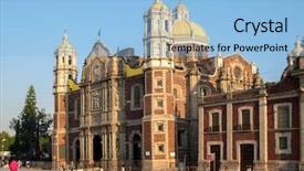  Presentation with catholic faith - Colorful PPT theme enhanced with catholic shrine in the world backdrop and a light blue colored foreground