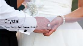  Presentation with catholic wedding - Slides enhanced with catholic wedding - bride and groom holding hands background and a light blue colored foreground