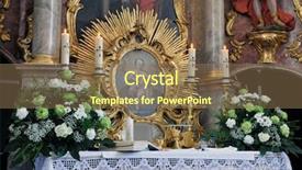  Presentation with catholic wedding - Beautiful presentation theme featuring catholic wedding - decorated altar in gothic cathedral backdrop and a coral colored foreground