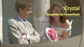  Presentation with catholic wedding - Slide deck with catholic wedding - game of bride and groom background and a tawny brown colored foreground