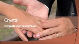  Presentation with catholic wedding - Presentation theme enhanced with catholic wedding - hand of the groom background and a coral colored foreground