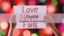  Presentation with love and care - Audience pleasing slide set consisting of catholic wedding - love never fails card backdrop and a soft green colored foreground