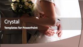  Presentation with catholic wedding - Amazing PPT theme having catholic wedding - newlywed couple backdrop and a tawny brown colored foreground