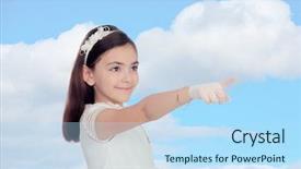  Presentation with youth - Amazing PPT theme having catholic youth - adorable little girl dressed backdrop and a sky blue colored foreground