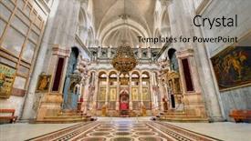  Presentation with church - PPT layouts consisting of catholicon is the church background and a coral colored foreground