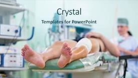  Presentation with surgery room - Beautiful PPT theme featuring catle - feet of a patient ready backdrop and a sky blue colored foreground