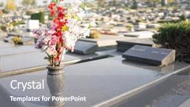  Presentation with cemetery - Slide set featuring catolic - graves at cemetery background and a gray colored foreground