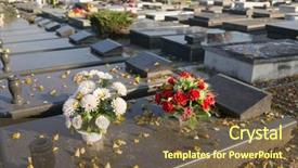  Presentation with cemetery - Cool new theme with catolic - graves at cemetery backdrop and a tawny brown colored foreground