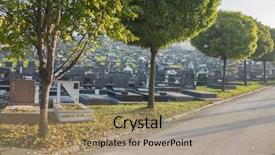  Presentation with cemetery - Beautiful slide deck featuring catolic - graves at cemetery backdrop and a coral colored foreground