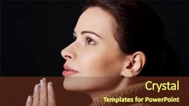  Presentation with group of people praying to god - Audience pleasing PPT theme consisting of catolic - portrait of a woman praying backdrop and a tawny brown colored foreground