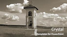  Presentation with czech republic - Cool new presentation design with catolic - waycross in rural landscape western backdrop and a gray colored foreground