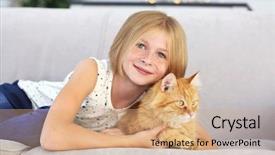  Presentation with girl in red dress - Audience pleasing slides consisting of cats girls - attractive little girl with red backdrop and a coral colored foreground