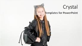 Presentation with black girl - Theme with cats girls - fashionable teenage girl background and a white colored foreground