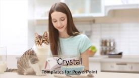  Presentation with dog and cat - Colorful theme enhanced with cats milk - morning of beautiful young woman backdrop and a soft green colored foreground