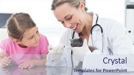  Presentation with medicine by mouth - Cool new PPT theme with cats vacine - female vet giving cat medicine backdrop and a lemonade colored foreground