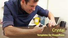  Presentation with veterinary - Beautiful presentation featuring cats vacine - male veterinary surgeon examining cat backdrop and a tawny brown colored foreground
