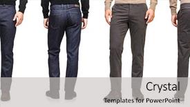  Presentation with trousers - Presentation design enhanced with catwalk - fashion concept with trousers background and a light gray colored foreground