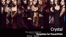  Presentation with different - Beautiful presentation theme featuring catwalk - fashionable collection of different women backdrop and a black colored foreground