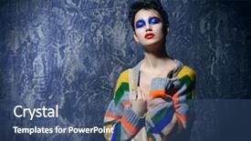  Presentation with beauty and fashion - Audience pleasing theme consisting of catwalk - female beauty fashion attractive female backdrop and a ocean colored foreground