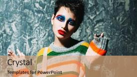  Presentation with beauty and fashion - Slide set featuring catwalk - female beauty fashion attractive female background and a coral colored foreground