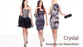  Presentation with women equality group of diverse - Presentation having catwalk - group of fashion women walking background and a sky blue colored foreground