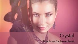  Presentation with masquerade - PPT layouts having catwoman - closeup portrait of beautiful gorgeous background and a coral colored foreground