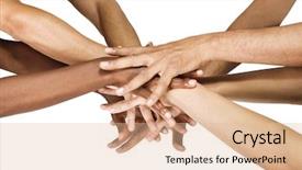  Presentation with african american - Colorful presentation theme enhanced with caucasian african american hispanic race backdrop and a lemonade colored foreground