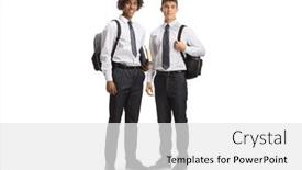  Presentation with african american college students - Theme featuring caucasian-and-african-american-male background and a  colored foreground