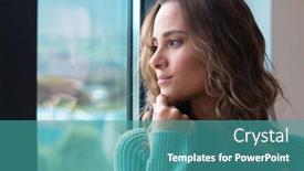  Presentation with self care - Theme having caucasian-beautiful-young-woman-looking background and a teal colored foreground