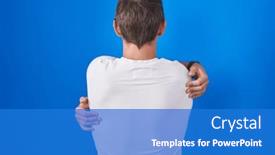  Presentation with self love - Presentation theme featuring caucasian-blond-man-standing-over background and a cobalt blue colored foreground