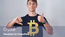  Presentation with conflict - Slides consisting of caucasian-blond-man-wearing-bitcoin background and a ocean colored foreground
