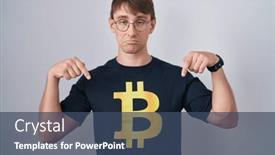  Presentation with depressed - PPT theme consisting of caucasian-blond-man-wearing-bitcoin background and a  colored foreground