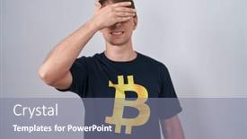  Presentation with bitcoin - Slide set having caucasian-blond-man-wearing-bitcoin background and a gray colored foreground