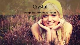  Presentation with teal and yellow music wallpaper - Beautiful presentation design featuring caucasian blonde in yellow cap backdrop and a  colored foreground