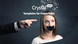  Presentation with question marks - Audience pleasing PPT layouts consisting of caucasian-business-hand-pointing backdrop and a tawny brown colored foreground