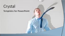  Presentation with business near shoring - PPT theme enhanced with caucasian business man is playing background and a light gray colored foreground