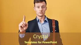  Presentation with depressed - PPT theme having caucasian-business-man-over-yellow background and a  colored foreground