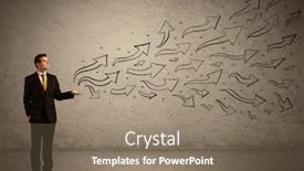  Presentation with black - Audience pleasing PPT theme consisting of caucasian-businessman-holding-black-drawn backdrop and a coral colored foreground