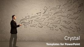  Presentation with black - Theme consisting of caucasian-businessman-holding-black-drawn background and a violet colored foreground