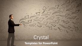  Presentation with black - Theme with caucasian-businessman-holding-black-drawn background and a coral colored foreground